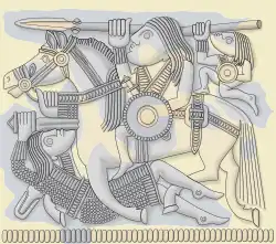 Drawing of design 2 on the Sutton Hoo helmet