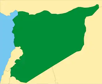 Territory of the Syrian Republic as proposed in the unratified Franco-Syrian Treaty of 1936. (Lebanon was not part of the plan). In 1938, Alexandretta was also excluded.
