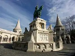 Bronze statue of Stephen I of Hungary.