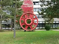 Giant gear in front of the mechanical engineering building, 2007
