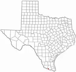Location of Palmview, Texas