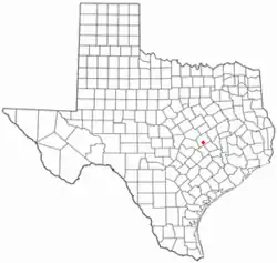 Location of Rockdale, Texas