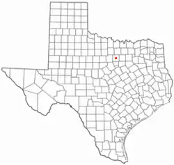 Location of Weatherford within Parker County, Texas.