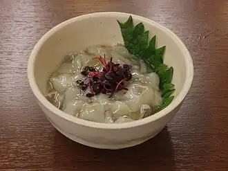 Tako-wasabi, raw octopus mixed with wasabi