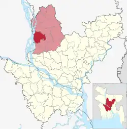 Location of Tangail Sadar