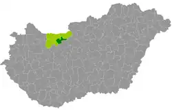 Tatabánya District within Hungary and Komárom-Esztergom County.