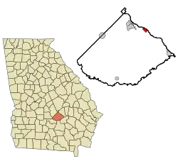 Location in Telfair County and the state of Georgia