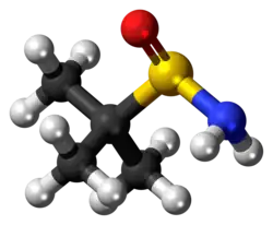 Ball-and-stick model of tert-butanesulfinamide
