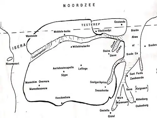 The Flemish Coast in the middle ages with Testerep island