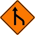 End of right lane (form 1 lane)