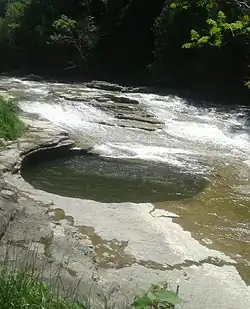 The "pot that washes itself", also known as Foley's Water Spout, is a pothole located just south of the village of Canajoharie on Canajoharie Creek.