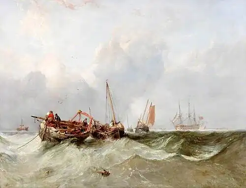 The 'Chasse Mareé' off the Gull Stream Light, the Downs in the Distance by Clarkson Stanfield