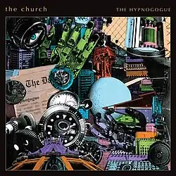 A collage of various mechanical devices, such as gears, a camera lens, and a compass along with a blue-tinted photo of the moon, a document, and other miscellaneous items