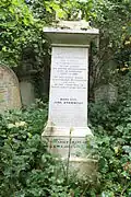 Headstone of James Braidwood at Abney Park Cemetery in 2015