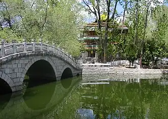 The park, pond, and Temple behind the Potala