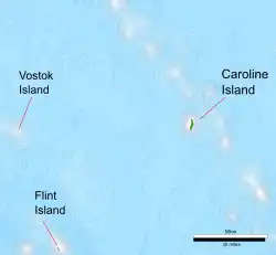 map of Southern Line Islands