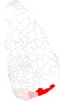 Location of Thissamaharama
