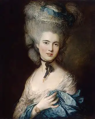 English: Woman in Blue by Thomas Gainsborough (c. 1770s)