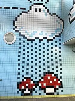 Decoration outside the station vestibule