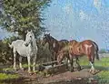 Jigsaw of Three Horses Watering