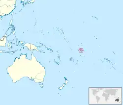 Map of Oceania, with a red circle showing where Tokelau is located