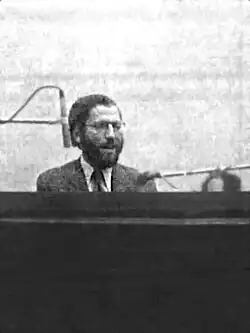 Black-and-white photograph of Lehrer