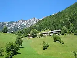 Typical rural Carinthian landscape in Topla