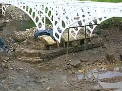 Repairs underway to the central pier and cutwaters