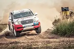 J200 Land Cruiser racing in the FIA Baja Poland rally