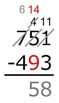 14 − 9 = 5