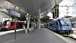 Trains at Wien Hauptbahnhof in 2019