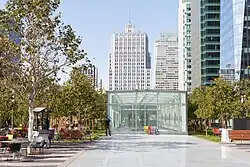 View of Salesforce Park on top of the bus terminal