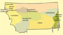 Image 10Early tribal treaty territories in Montana (from History of Montana)