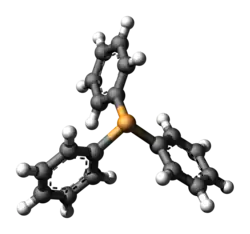 Ball-and-stick model of the triphenylphosphine molecule