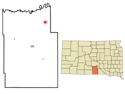 Location in Tripp County and the state of South Dakota