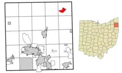 Location of Kinsman in Trumbull County, Ohio.