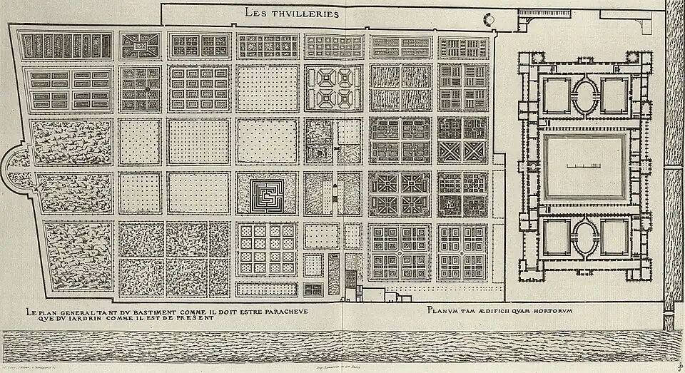 Plan for the palace and gardens by Jacques I Androuet du Cerceau, 1576–1579