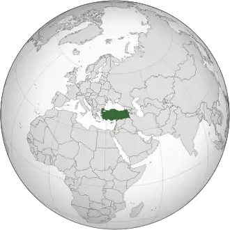 Location of Turkey