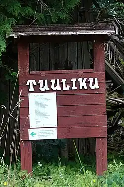 Tuuliku village notice board