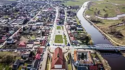 Aerial view of the town centre