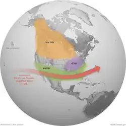 An image showing El Niño's effects on winter weather in North America