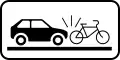 Other danger: collision with cyclist likely