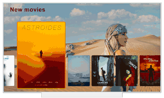 User interface intended for the TV. Can be used from different distances of use, some of which can be very large.