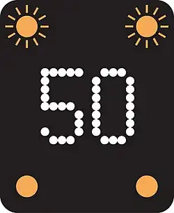 Temporary advisory speed limit of 50 mph.