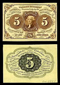 Five-cent first-issue fractional note
