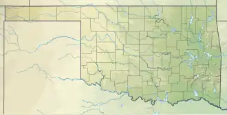 A map of Oklahoma showing the location of the Quartz Mountains