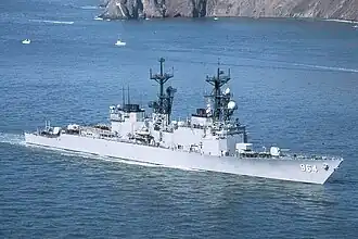 USS Paul F. Foster off San Francisco on 12 October 1985
