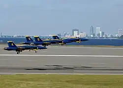 The Blue Angels performing their annual show at NAS Jacksonville.