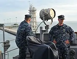 US Navy soldiers in navy blue cameo