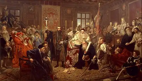 Image 17Union of Lublin of 1569, oil on canvas by Jan Matejko, 1869, 298×512 cm, National Museum in Warsaw (from History of Belarus)